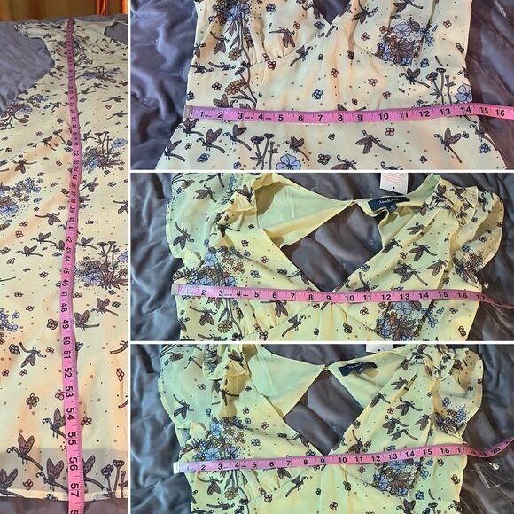 ModCloth You're Flowing Places Maxi Dress Light Yellow Floral Critters 8 NWT - Picture 12 of 12